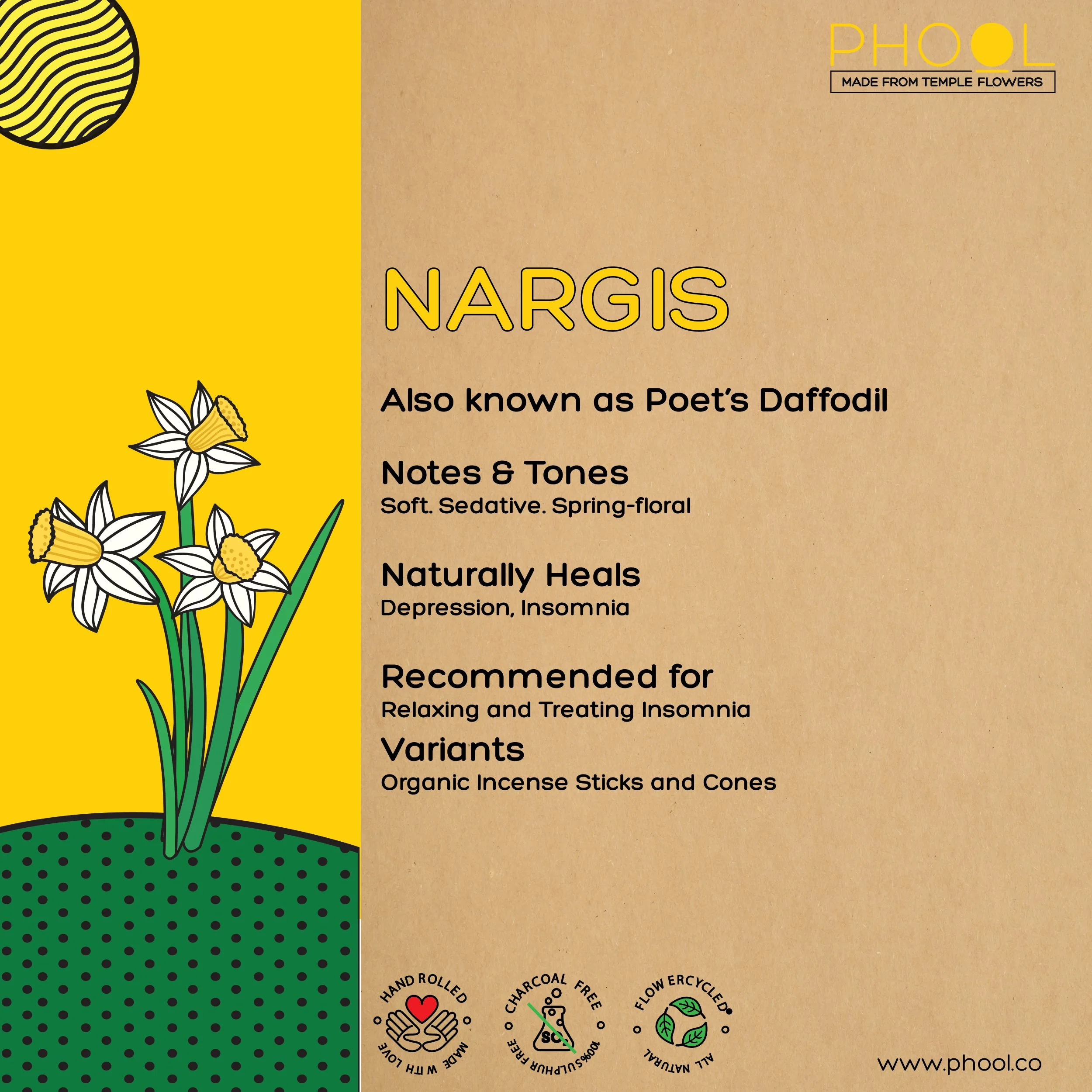 Phool Natural Incense Cones - Nargis - Image 4
