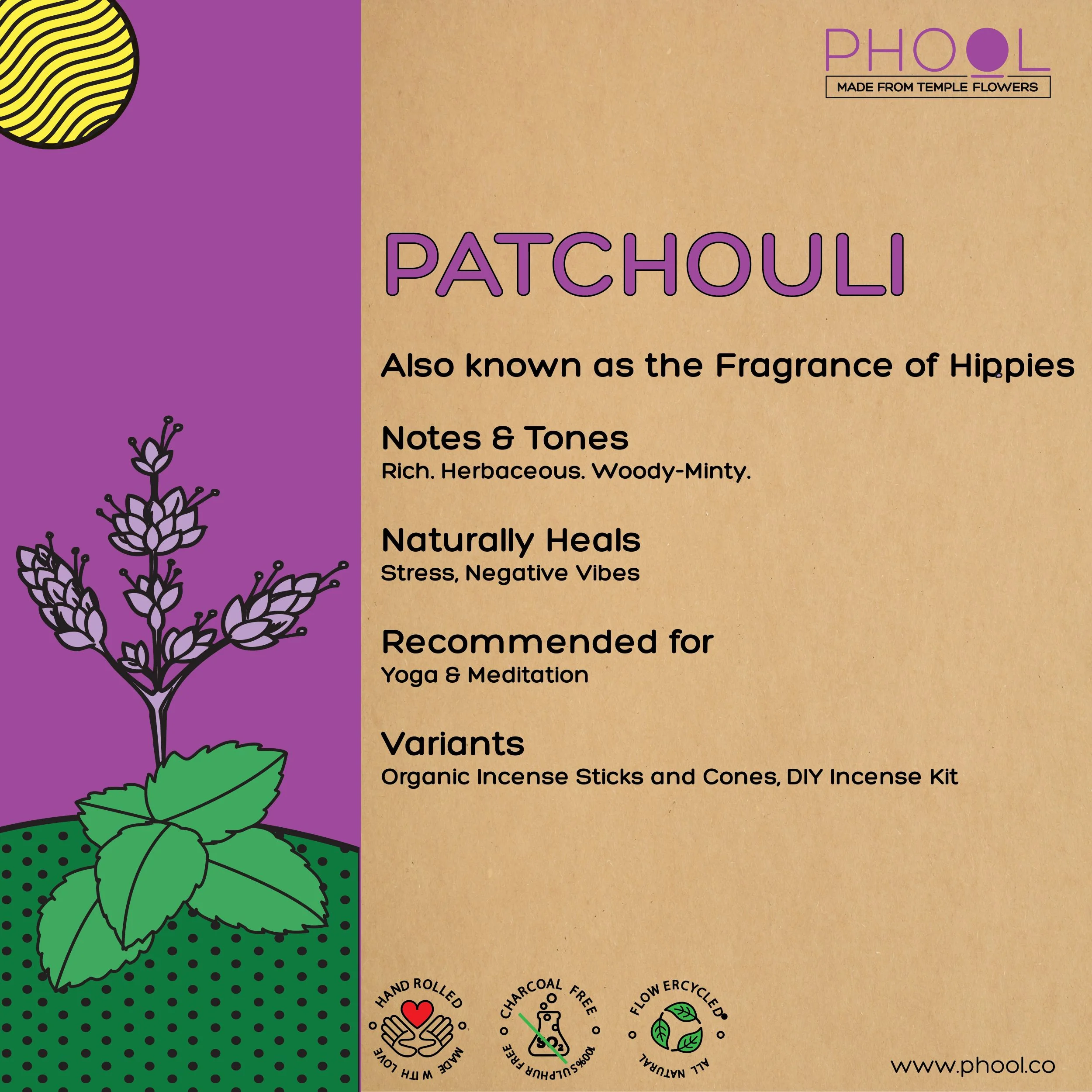 Phool Natural Incense Cones - Patchouli - Image 5