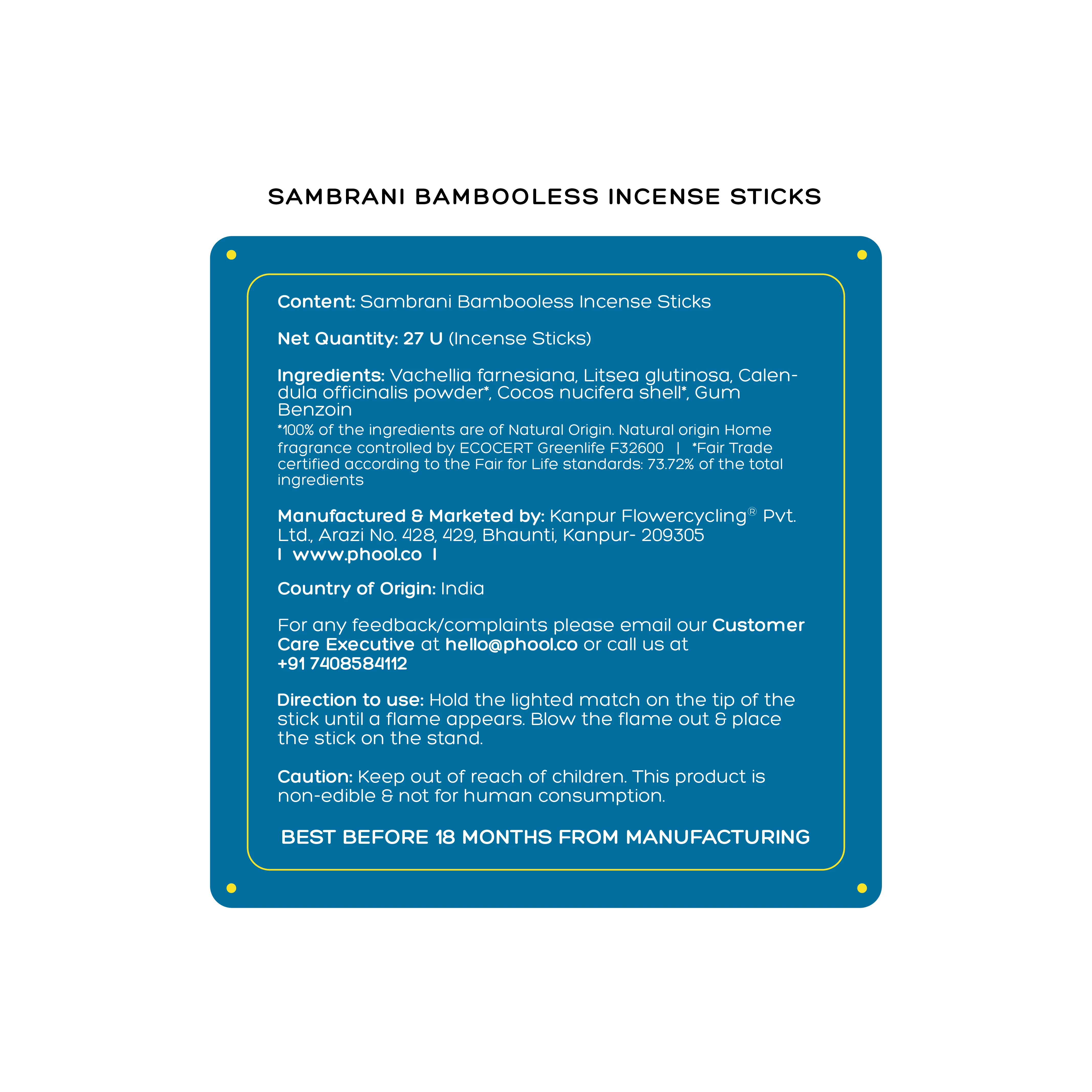 Phool Bambooless Incense Sticks - Sambrani - Image 4