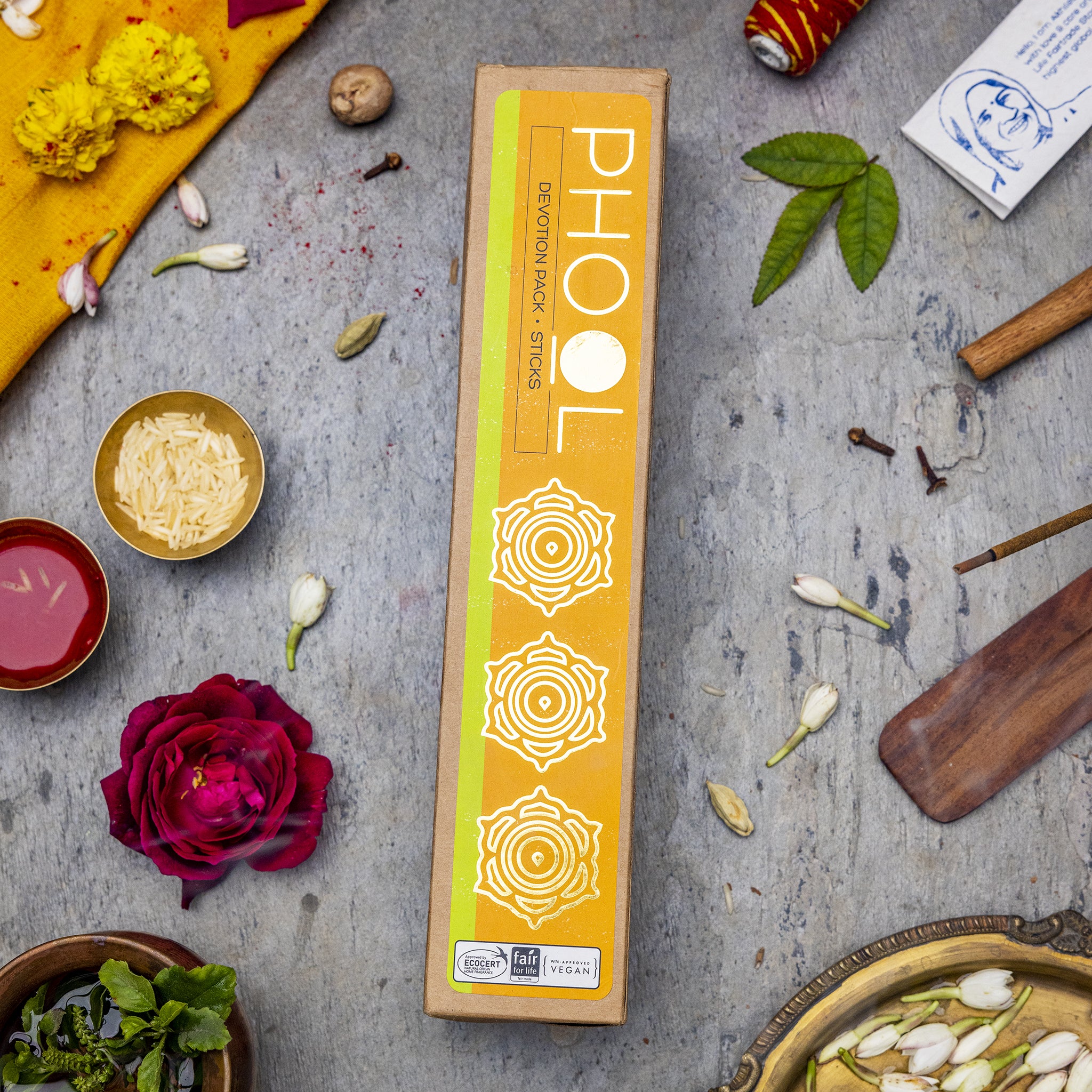 Phool Devotion Pack - Natural Incense Sticks (Tulsi & Jasmine) - Image 5