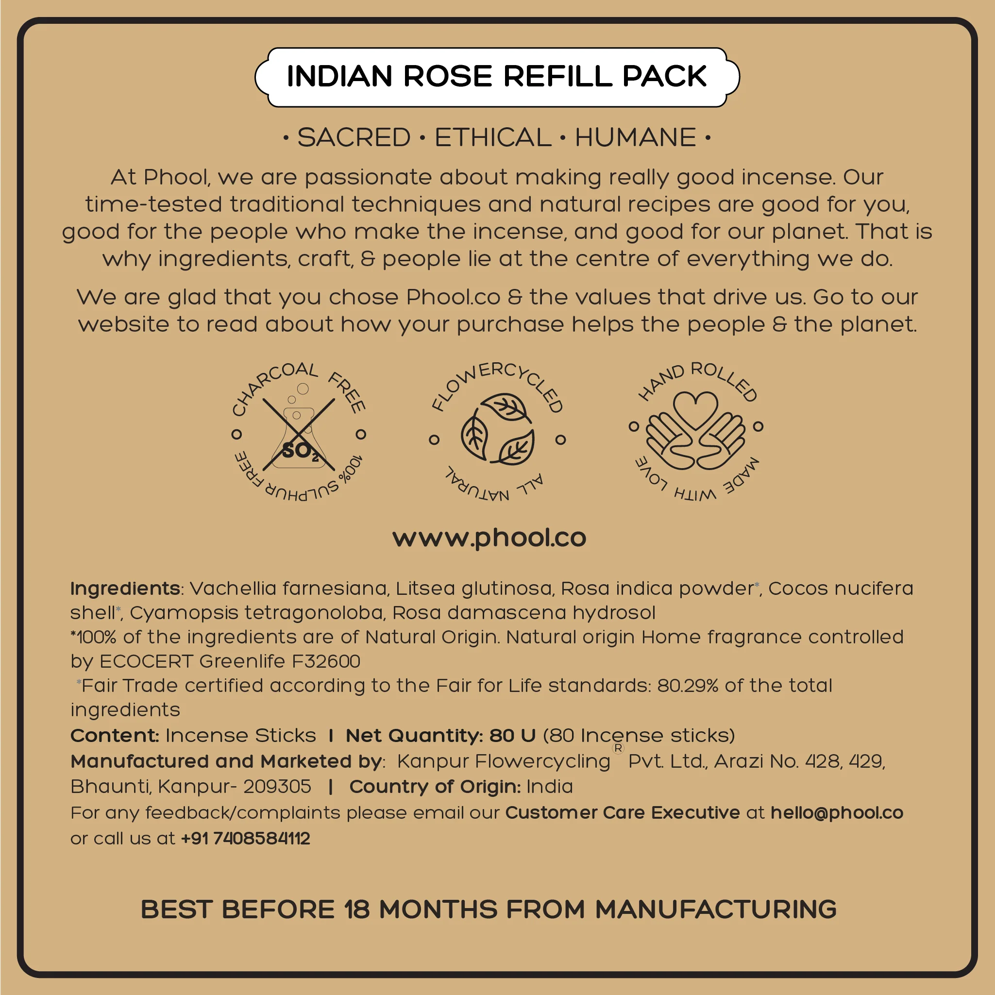 Phool Natural Incense Sticks Refill pack - Indian Rose - Image 5
