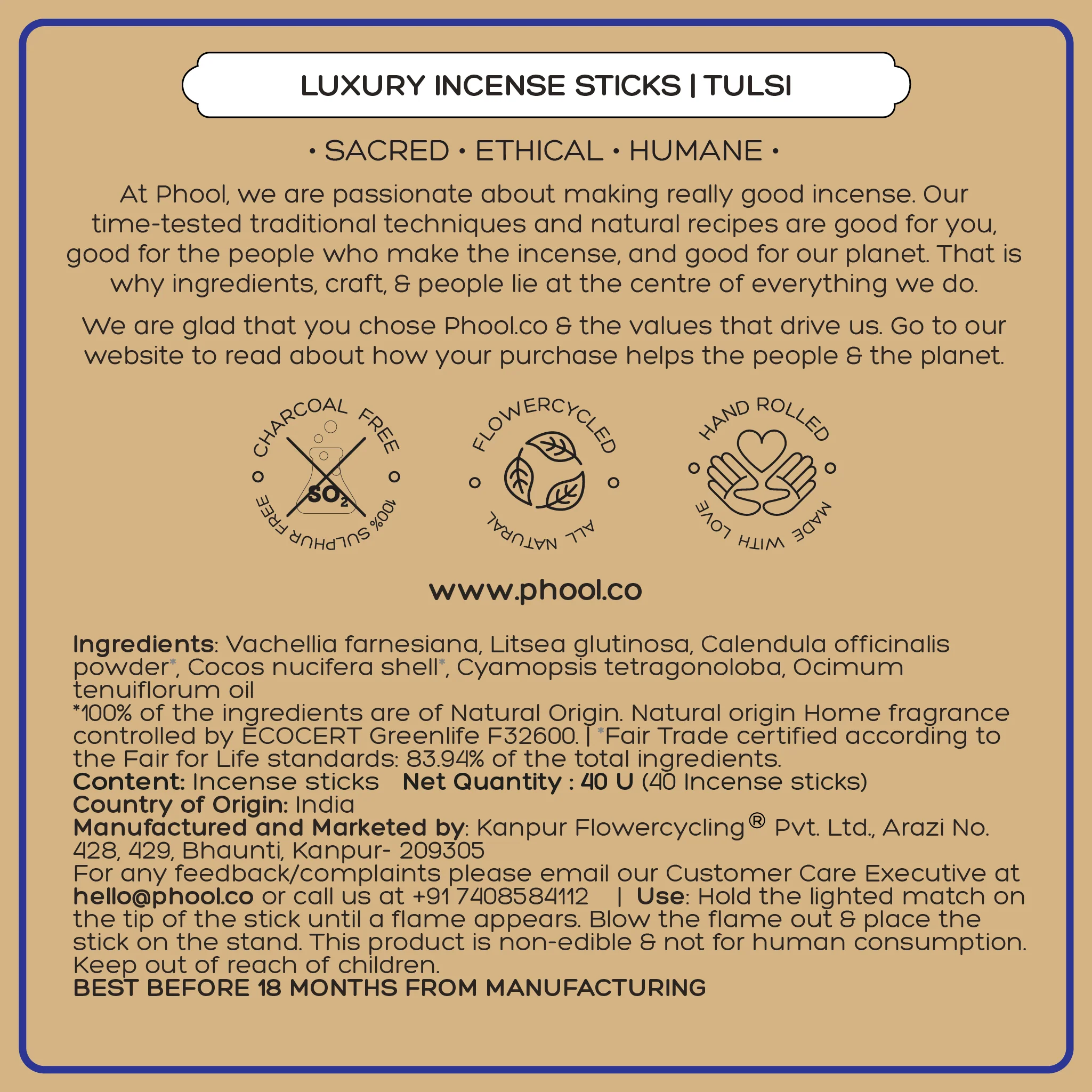 Phool Natural Incense Sticks - Tulsi - Image 6